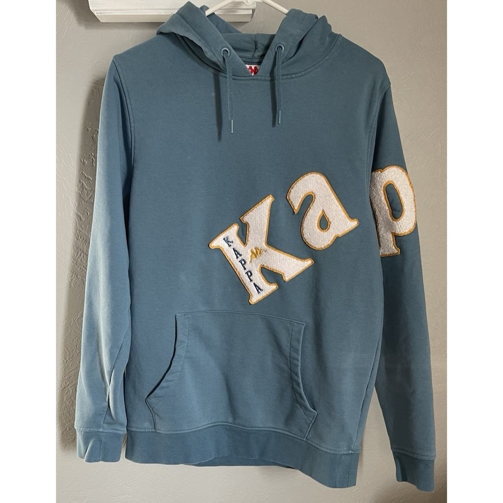Kappa Hoodie Mens Medium Blue Authentic Vobat Greek Alphabet University Letters